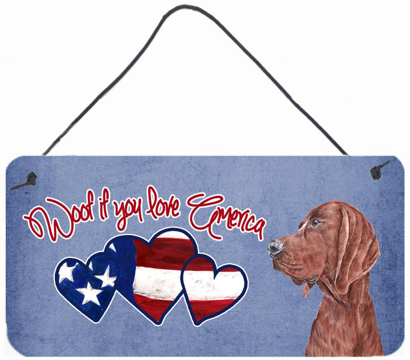 Woof if you love America Redbone Coonhound Wall or Door Hanging Prints