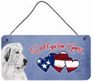 Woof if you love America Great Pyrenees Wall or Door Hanging Prints SC9914DS612