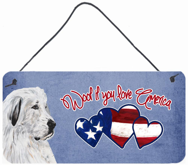 Woof if you love America Great Pyrenees Wall or Door Hanging Prints SC9914DS612