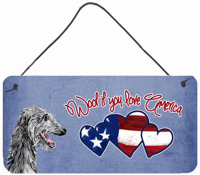 Woof if you love America Scottish Deerhound Wall or Door Hanging Prints