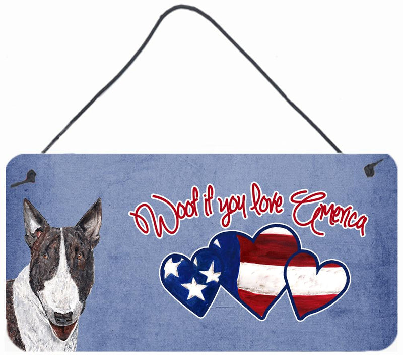 Woof if you love America Bull Terrier Wall or Door Hanging Prints SC9927DS612