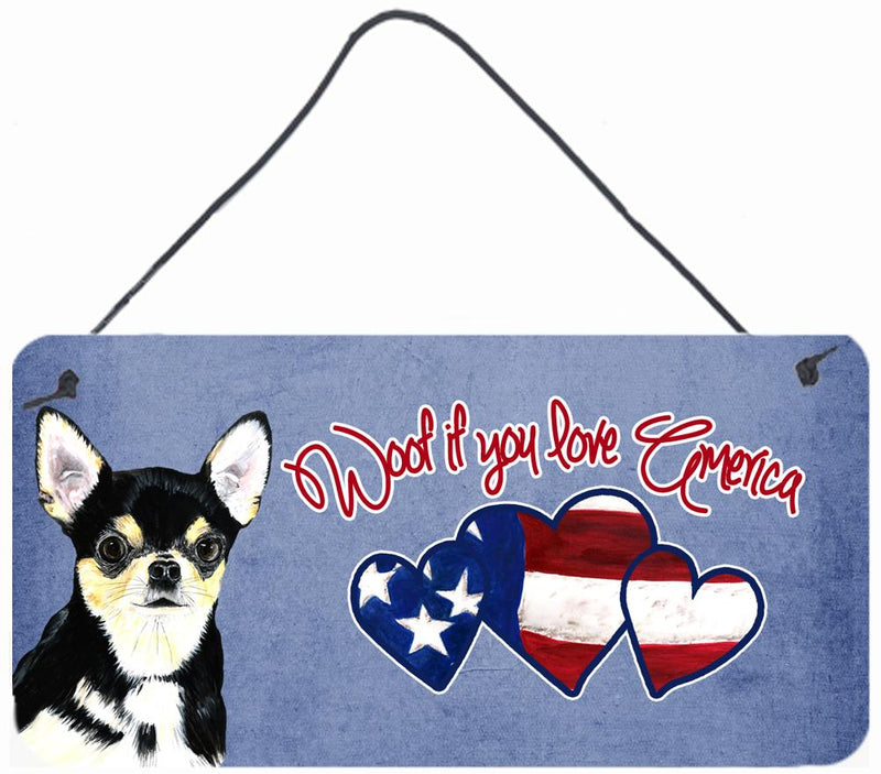 Woof if you love America Chihuahua Wall or Door Hanging Prints SC9933DS612