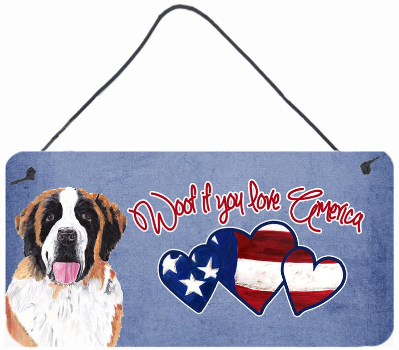 Woof if you love America Saint Bernard Wall or Door Hanging Prints SC9947DS612