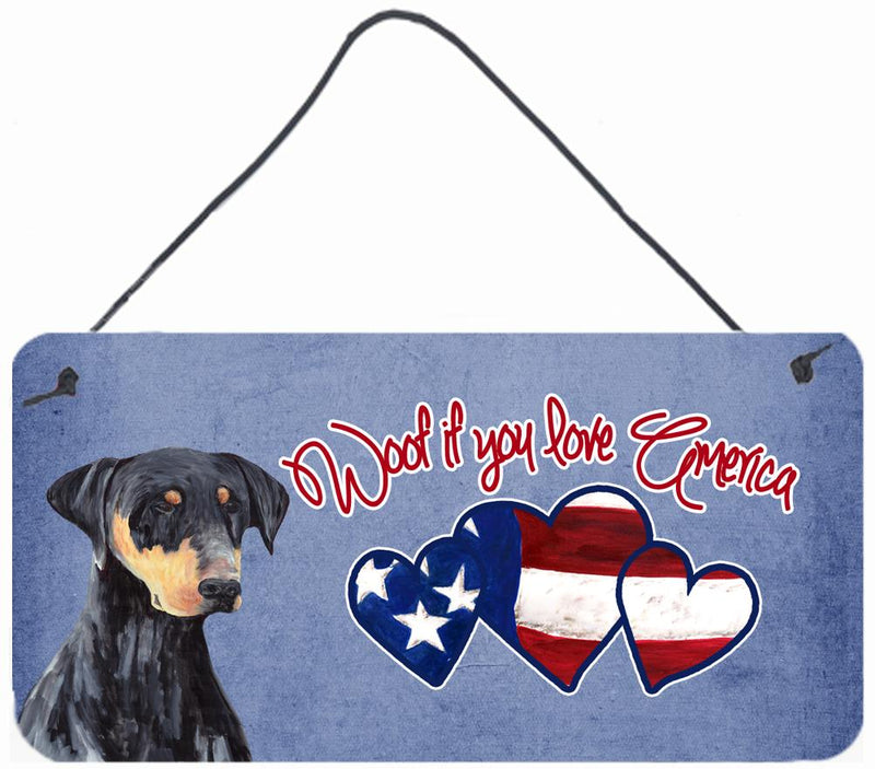 Woof if you love America Doberman Wall or Door Hanging Prints SC9952DS612