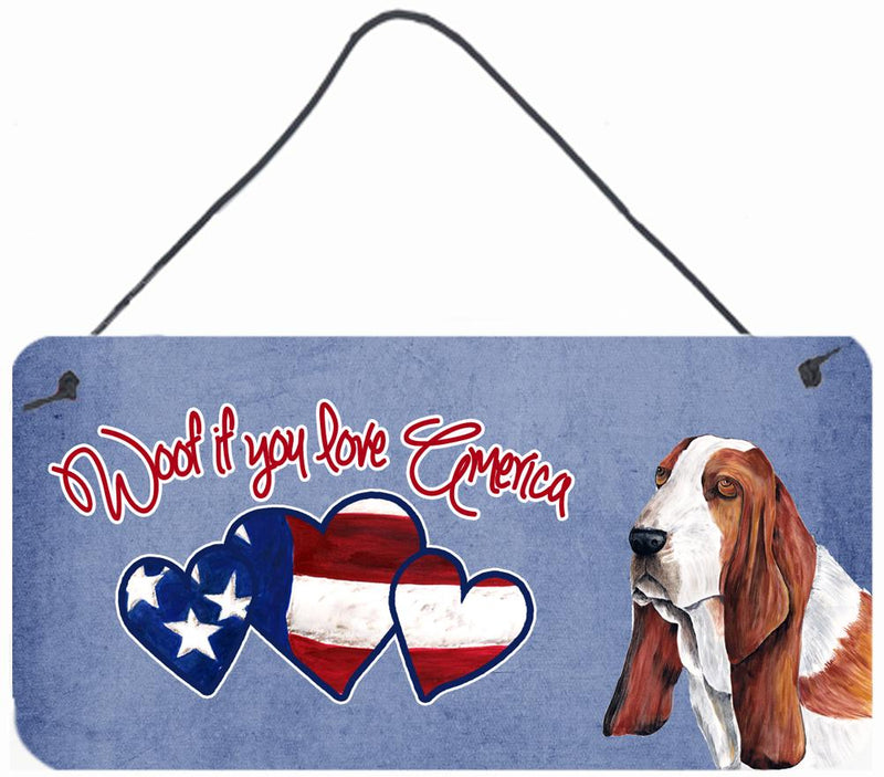 Woof if you love America Basset Hound Wall or Door Hanging Prints SC9957DS612