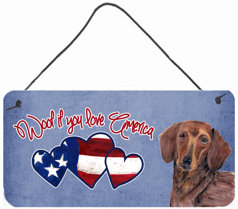 Woof if you love America Dachshund Wall or Door Hanging Prints SC9961DS612