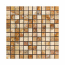 Scabos Travertine Square 1" x 1" Tumbled Tile
