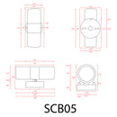 SCB05 LED Cylinder Up Down Light 2 Directional Brass Sconce Lighting 12V Low Voltage