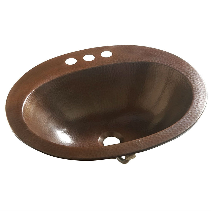 Copper Oval Bathroom Sink 20 x 16 inch, photo 2 of 3