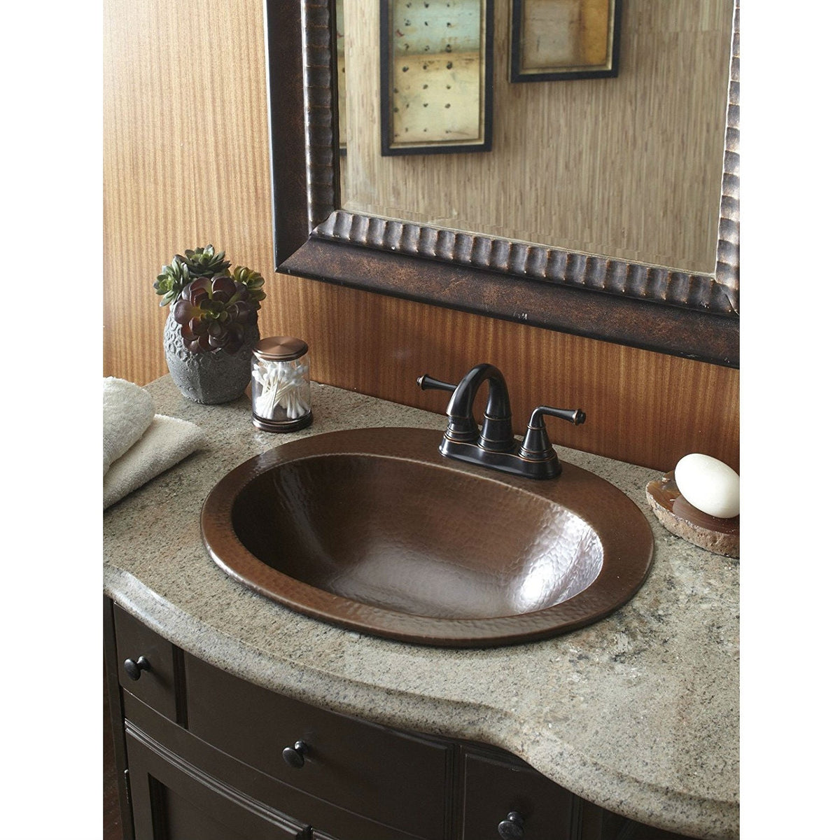 Copper Oval Bathroom Sink 20 x 16 inch, photo 3 of 3