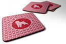 Affenpinscher Valentine Hearts Coasters - Set of 4 Lightweight Foam, Absorbent Drink Coasters