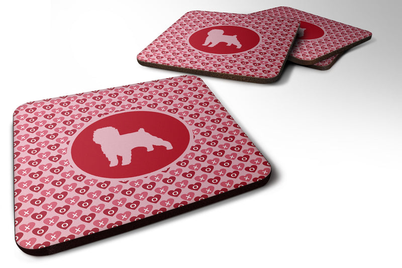 Affenpinscher Valentine Hearts Coasters - Set of 4 Lightweight Foam, Absorbent Drink Coasters