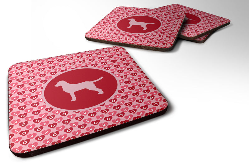 Set of 4 Chesapeake Bay Retriever Valentine Hearts Foam Coasters