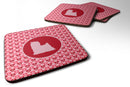 Yorkie Valentine Hearts Coasters - Set of 4 Lightweight Foam, Absorbent Drink Coasters