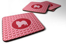 Samoyed Valentine Hearts Coasters - Set of 4 Lightweight Foam, Absorbent Drink Coasters