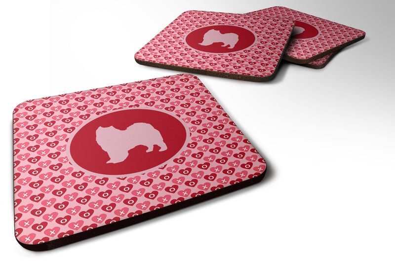 Samoyed Valentine Hearts Coasters - Set of 4 Lightweight Foam, Absorbent Drink Coasters