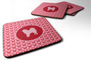 Tibetan Mastiff Valentine Hearts Coasters - Set of 4 Lightweight Foam, Absorbent Drink Coasters