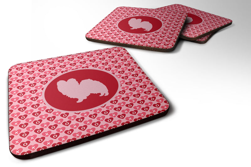 Papillon Valentine Hearts Coasters - Set of 4 Lightweight Foam, Absorbent Drink Coasters