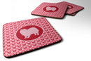 American Eskimo Valentine Hearts Coasters - Set of 4 Lightweight Foam, Absorbent Drink Coasters