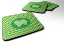 American Eskimo Lucky Shamrock Coasters - Set of 4 Lightweight Foam, Absorbent Drink Coasters