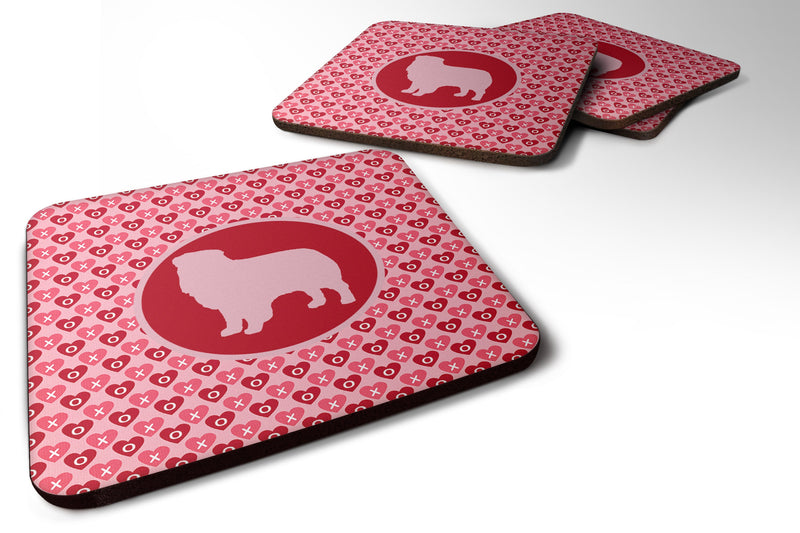 Australian Shepherd Valentine Hearts Coasters - Set of 4 Lightweight Foam, Absorbent Drink Coasters