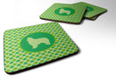 Border Collie Lucky Shamrock Coasters - Set of 4 Lightweight Foam, Absorbent Drink Coasters