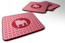 Bulldog Valentine Hearts Coasters - Set of 4 Lightweight Foam, Absorbent Drink Coasters