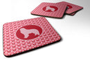 Kuvasz Valentine Hearts Coasters - Set of 4 Lightweight Foam, Absorbent Drink Coasters