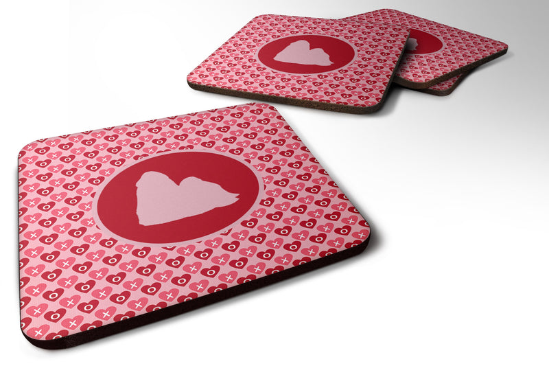 Shih Tzu Valentine Hearts Coasters - Set of 4 Lightweight Foam, Absorbent Drink Coasters