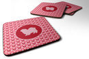 Tibetan Spaniel Valentine Hearts Coasters - Set of 4 Lightweight Foam, Absorbent Drink Coasters