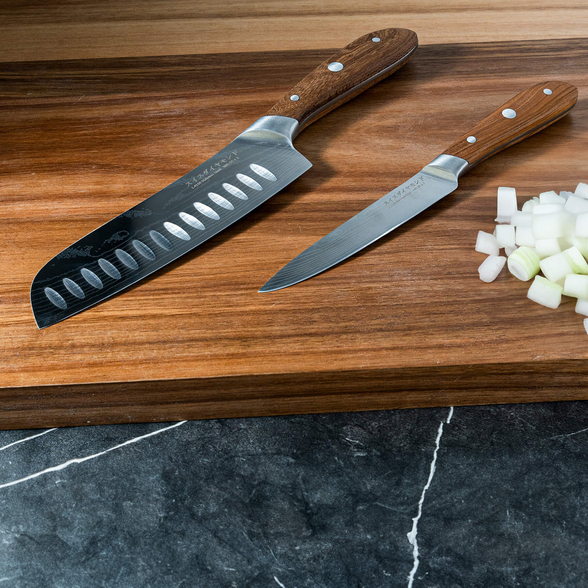 Damascus Santoku Paring Set, photo 2 of 3