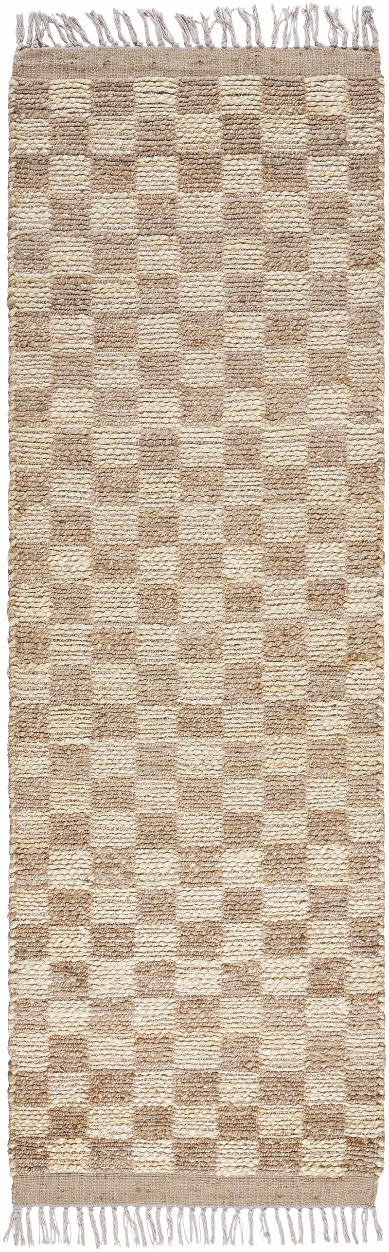 Ionut Checkered Jute Area Rug