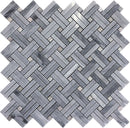 Gray 11x11 Polished Basketweave Bardiglio Nuvolato Marble Mosaic Tile (5 pack, 4.47 sq ft/case)