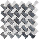 Bardiglio Nuvolato Eastern White 11x11 Polished Basketweave Marble Mosaic Tile (5 pack, 4.2 sq ft/case)