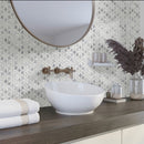 Gray White 12x15 Polished Floral Marble Mosaic Tile (5 pack, 6.18 sq ft/case)
