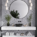Gray White 12x15 Polished Floral Marble Mosaic Tile (5 pack, 6.18 sq ft/case)