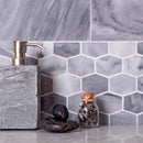 Gray 12x12 Polished Hexagon Bardiglio Nuvolato Marble Mosaic Tile (5 pack, 4.875 sq ft/case)