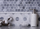 Gray 11x12 Polished Hexagon Bardiglio Nuvolato Marble Mosaic Tile (5 pack, 4.71 sq ft/case)