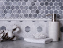 Gray White 11x13 Polished Hexagon Bardiglio Nuvolato Bianco Carrara Marble Mosaic Tile (5 pack, 5.15 sq ft/case)