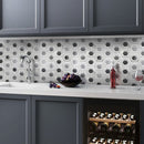 Gray White 11x13 Polished Hexagon Marble Mosaic Tile (5 pack, 5.15 sq ft/case) - Sample