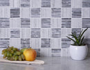 White Gray 12x12 Polished Brick Marble Mosaic Tile (5 pack, 5 sq ft/case) - Sample