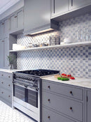 White Gray 12x12 Polished Brick Bardiglio Nuvolato Bianco Carrara Marble Mosaic Tile (5 pack, 5 sq ft/case)