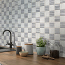White Gray 12x12 Polished Brick Bardiglio Nuvolato Bianco Carrara Marble Mosaic Tile (5 pack, 5 sq ft/case)