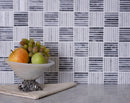 White Gray 12x12 Polished Brick Bardiglio Nuvolato Bianco Carrara Marble Mosaic Tile (5 pack, 5 sq ft/case)