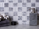 White Gray 12x12 Polished Brick Marble Mosaic Tile (5 pack, 5 sq ft/case) - Sample