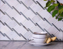 White Gray 11x12 Polished Multi-shaped Marble Mosaic Tile (5 pack, 4.66 sq ft/case) - Sample