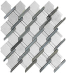 White Gray 11x12 Polished Multi-shaped Marble Mosaic Tile (5 pack, 4.66 sq ft/case) - Sample