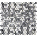 White Gray 11x12 Polished Penny Round Marble Mosaic Tile (5 pack, 4.83 sq ft/case) - Sample