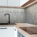 White Gray 13x13 Polished Multi-shaped Marble Mosaic Tile (5 pack, 5.6 sq ft/case) - Sample