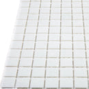 Cotton White 12x12 Glossy Uniform Square Glass Mosaic Tile (20 pack, 20 sq ft/case) - Sample